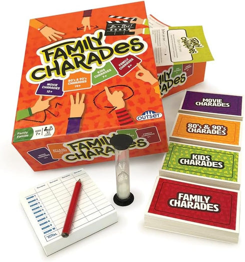 Outset Media Family Charades Game; 4 Games in 1 Box for 2 or More Players, Ages 7 and Up