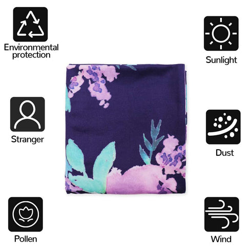 Carseat Cover Girls - Multiuse Nursing Breastfeeding Covers, Purple Flower Theme, Stretchy Soft Breathable Canopy