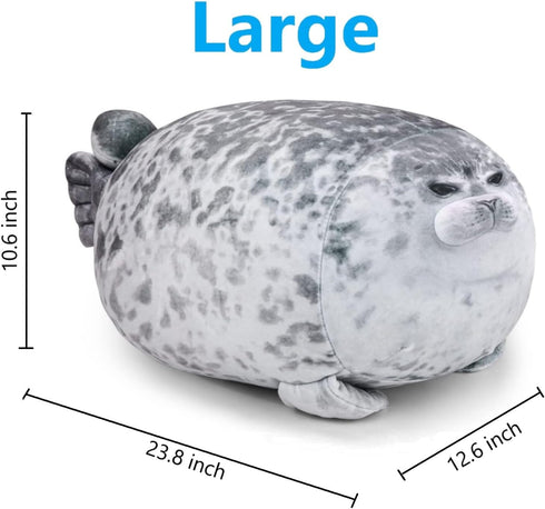 23.8 Inch Chubby Blob Seal Pillow - Large Soft Seal Plush Toy for Kids and Adults, Great Gift Idea