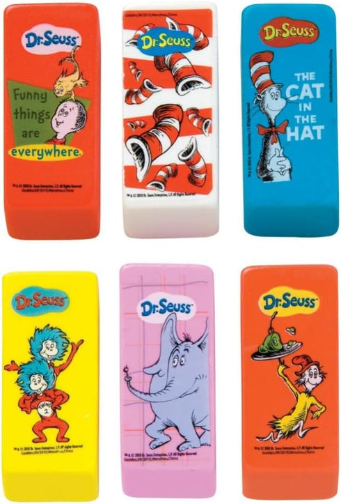 Raymond Geddes Dr Seuss Beveled Erasers for Kids - Pack of 48