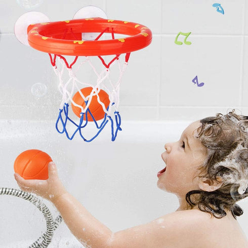 2 Pack Fun Basketball Hoop with Heavy Duty Suction Cups, Bathtub Shooting Game Toy Set with 6 Balls for Kids