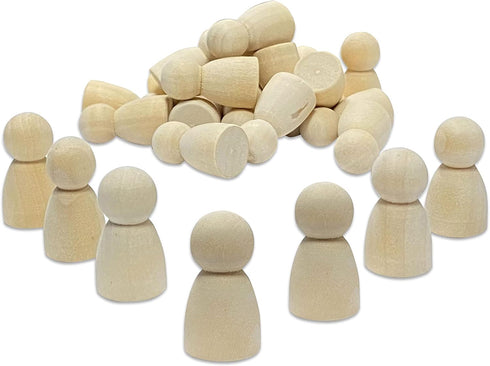 100 Pieces Unfinished Wooden Peg Dolls, Craft Blank Family Figures 5/8 x 1-1/4 Inch