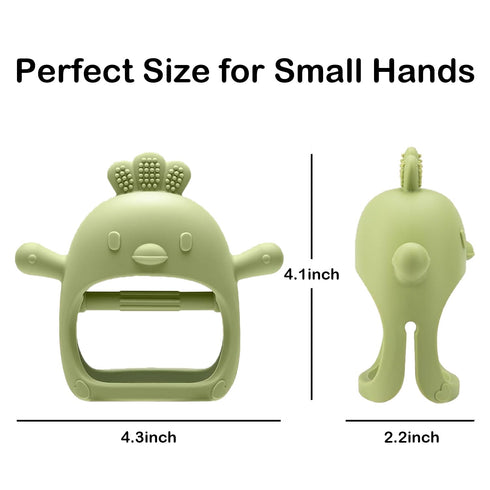 2 Pack 0-3-6-12 Baby Teether Toy, BPA Free Silicone Mitten Glove Teether for Sucking Needs, Baby Teething Toys Months