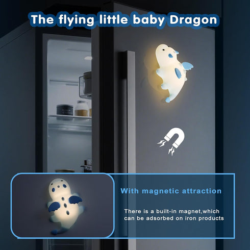 AGV Cici 3 Dimmable Cute Baby Dragon Kids Night Light for Kids,Cute Soft Silicone Lamp Level Changing Rechargeable