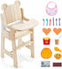 BABESIDE Wooden Baby Doll High Chair Set for 15-20 Inch Dolls Furniture,