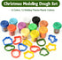 Waybla Set 12 12 2oz Christmas Modeling Dough Colors, Holiday Theme Plastic Cutters, per Cup, DIY Craft Kit for Kids