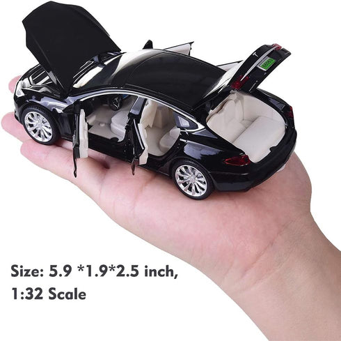 Toy Car Model S Alloy Pull Back Vehicles 1/32 Scale for Toddlers Kids (Black)