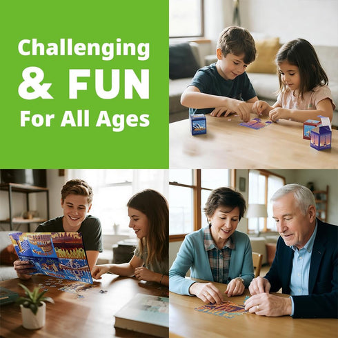 24 Pack 1000 Pack 27.5 19.7 rokt&razo, World Heritage, Mini Jigsaw Puzzles, Pieces Daily Challenge with Reference