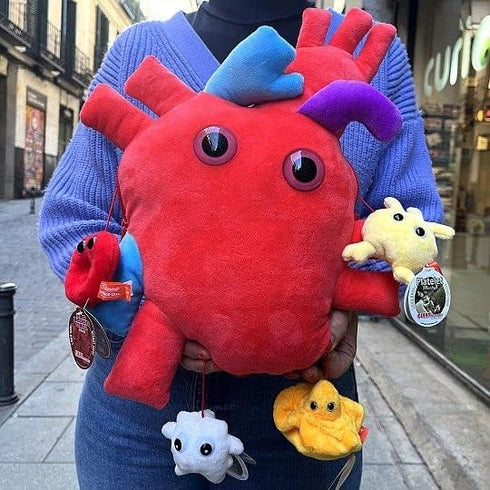GIANTmicrobes Deluxe 15" Heart Plush with Blood Cells - Anatomical Heart Gifts for Cardiologists