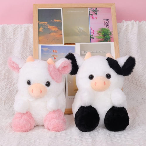 Cow Plush Toy, 7.8 Inches, Cartoon Cute Pink Cow Plush Pillow Stuffed Animal