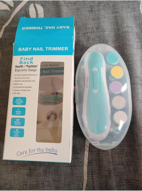 Generic Set, 6-in-1 Trimmer Baby Electric Nail Care Infant Nail Kit with Storage Case, Blue