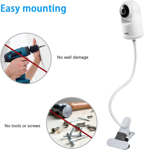 Lyeiaa VTech Baby Monitor Mount - Sturdy Clamp Mount for VTech Advanced HQ Max Baby Monitor