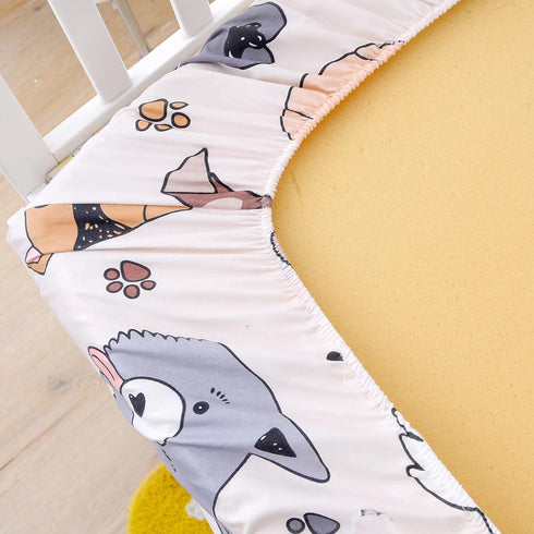 Girls,2 Pack Soft Doggy Cute Puppy Doggies Printed Fabric Crib Sheet for Boys Crib Mattress Sheets or Toddler Bed
