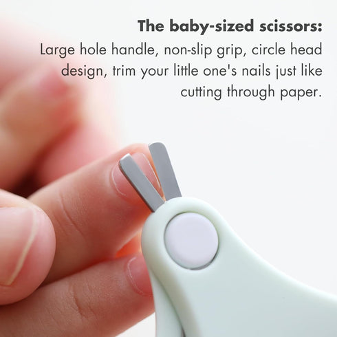 Baby Nail Kit, 4-in-1 Baby Nail Care Set with Cute Case, Clippers, Scissors, Nail File & Tweezers for Newborn Infant