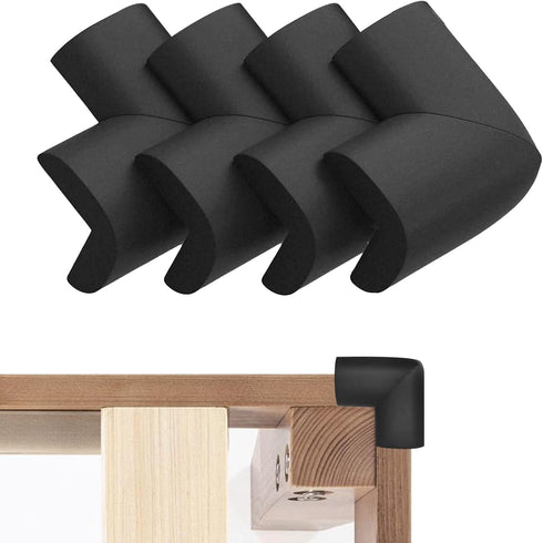 Wome Bed Frame Corner Protector Black: 4 Pack Foam Rubber Guards Bumpers for