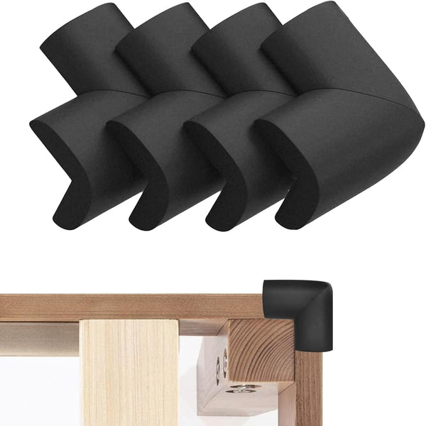 Wome Bed Frame Corner Protector Black: 4 Pack Foam Rubber Guards Bumpers for