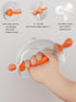 6-12 Baby Chew Toy for Months One-Piece Liquid Silicone Teether, No Glue No Gaps, Easy-Grip Dinosaur for On-the-Go