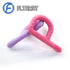 Sensory Chew Toys for Autistic Children 4 Pack, Silicone Teething Toys for Infants Oral Motor Stimulation, P Shape Teething Sticks for Babies Sensory Kids (Pink/Purple/Coral Pink/Yellow)
