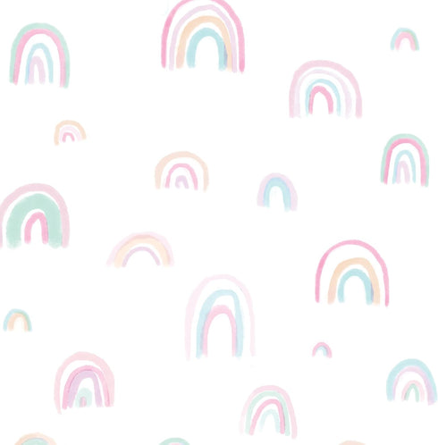 100% Lambs & Ivy Watercolor Pastel Rainbow Cotton Baby Fitted Crib Sheet