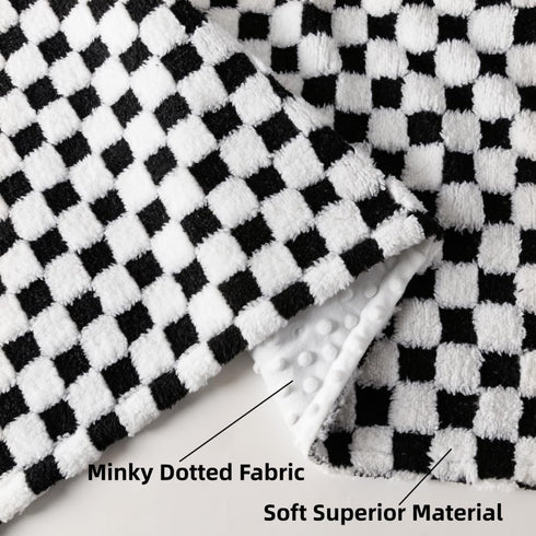 Soft Checkered Baby Blankets, Unisex, Breathable Gender Neutral, 30” X 40”