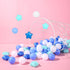 STARBOLO Ball Pit Balls - 200 Bulk Mixed Blue Stars, Crush Proof Plastic Children's Toy Balls for Birthday Party