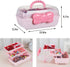 Hair Accessories Organizer for Girls, Lockable Three-layer Folding Craft Storage Box for Headbands, Clips, Ties 10.8 *