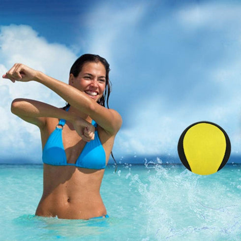 Water Bouncing Ball - 2 Pack Stress Relief Ball for Swimming, Beach & Outdoor Activity (Yellow + Green, 5.5cm)