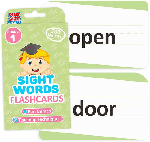 100 Vocabulary Flash Cards for Sight Words, 6 Learning Games per Deck, Preschool & Elementary