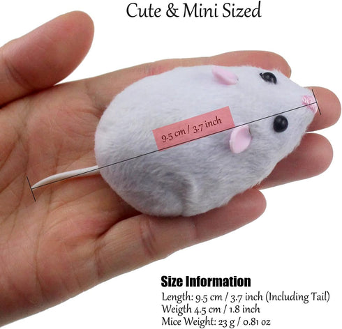 Tipmant Mini RC Mice - IR Remote Control Rat Mouse Animal Prank Joke Toys for Cat Dog Kids, White