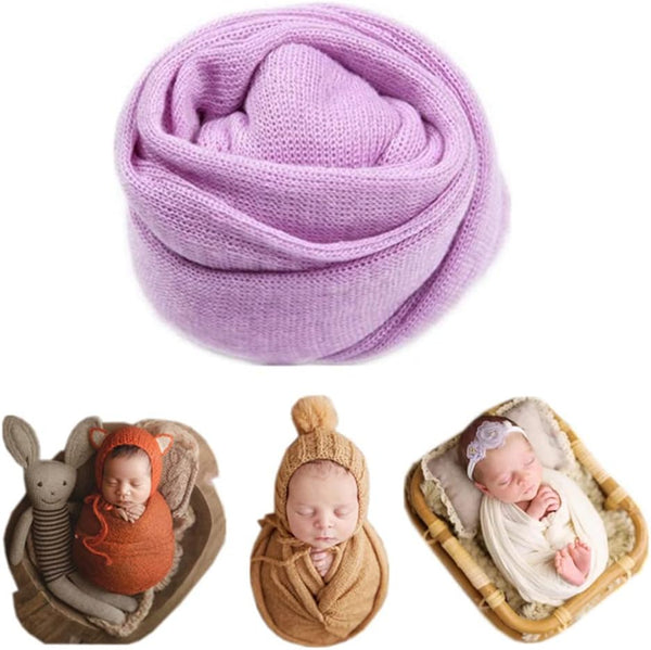 Newborn Baby Photo Props Blanket, Stretch Knitted Wrap for Boys Girls Photography Shoot