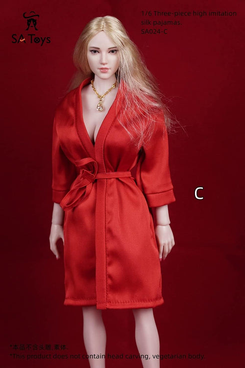 OBEST 1/6 Scale Doll Clothes Outfit Costume for 12 inch Female Action Figure Phicen/TBLeague (Robe+Bra+Short)