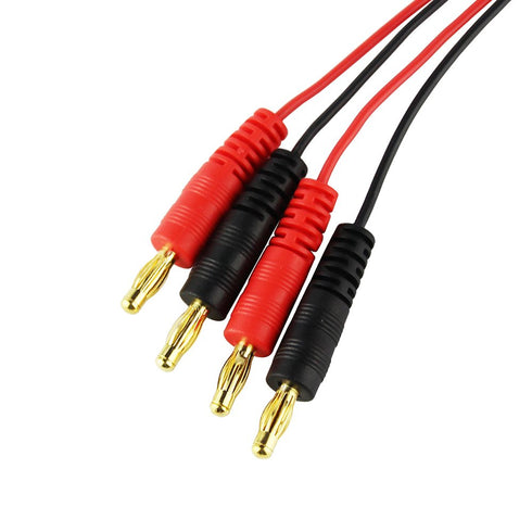 4mm Male Banana Plug Connector Charge Lead to JST, 20awg Soft Silicon Charging Cable Wire 30cm (Pack of 2)