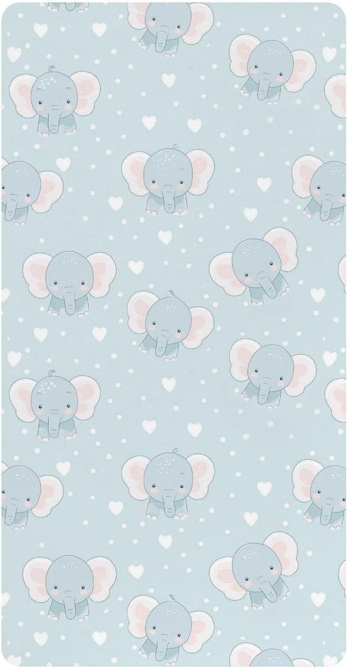 miaozhen Cotton Crib Sheets for Baby Boys Girls Ultra Soft Cartoon Cute Blue