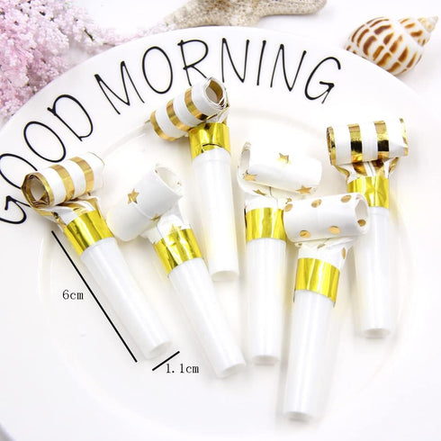 lasenersm 30 Pieces Party Blower Noisemakers, Funny Blowouts and Musical Party Horns in Golden