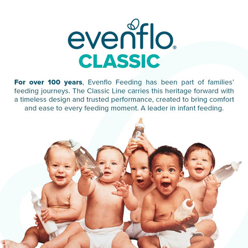 8 (Pack 12) Evenflo Feeding Classic Prints Polypropylene Bottles for Baby, Infant and Newborn - Blue/Green/Teal, Ounce