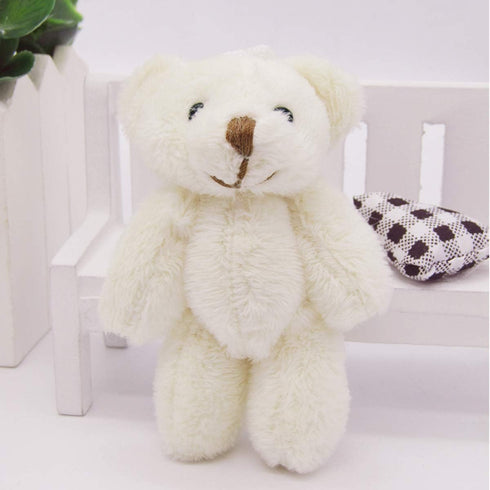 KUDES 12Pcs Mini Joint Teddy Bear Stuffed Animal Plush Toys, Wedding Gift Box Doll Toy for Birthday Cake Decorations