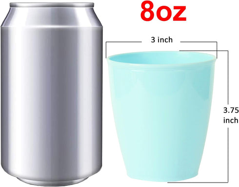 Youngever 9 Pack Kids Cups - 8 Ounce Unbreakable Toddler Drinking Cups (Coastal Colors)