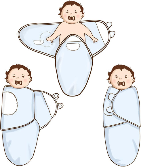 Baby Swaddle Blanket, 2 Pack Newborn Swaddles 0-3 Months, Easy Change Infant Wrap, Adjustable Swaddle Sack (Brown Stars)