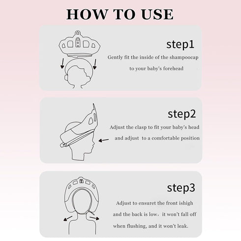 SNOWROSE 1-9 Baby Shower Cap ShieldAdjustable Shower Cap for Years Old Kids,Bath Visor for Washing Hair Cute Crown