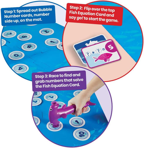 hand2mind Hammerhead Number Hunt! Math Game - Educational Board Games for Kids Ages 5-7, Family Game Night