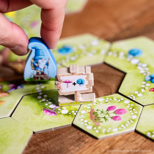 Ammon 12+, 2-4 45+ Gnome Hollow Board Game, Thematic Gnome and Garden Tile Laying & Worker Placement Strategy Game
