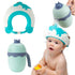 FUNUPUP Baby Shower Cap with Bath Rinse Cup, Adjustable Toddler Hair Washing Shield Hat (Dinosaur Blue)