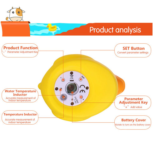 b&h Baby Thermometer, Infant Floating Toy Safety Temperature Thermometer (Winking Duck)