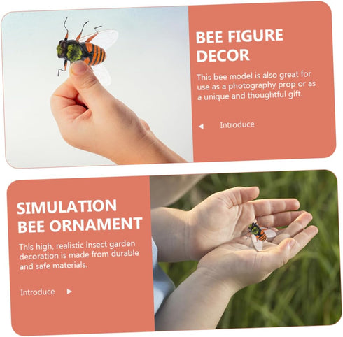 6pcs High Simulation Insect Bee Figures, Realistic Bee Educational Plaything, Cake Topper, Lawn Ornament