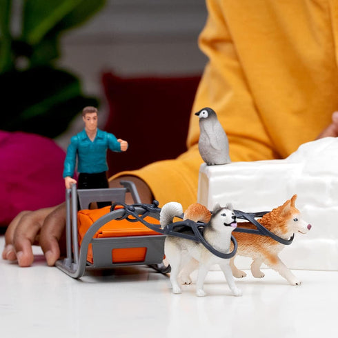 19 Playset Set 3 8 42558 schleich Wild Life - PC Antarctic Expedition with Ranger, Husky Dogs, and Penguin Animal