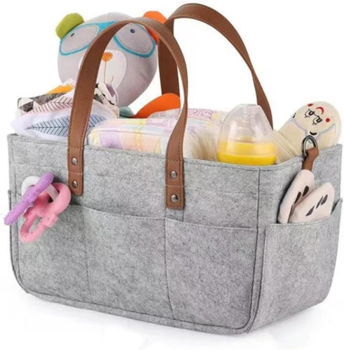 EXIEJAWEN Baby and baby supplies storage bag, foldable outdoor handbag, felt diaper bag