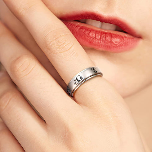 Anxiety,S925 Spinner Rings for Sterling Silver Fidget Anxiety Worry Relieving Boredom ADHD Autism Band Rings for Teen