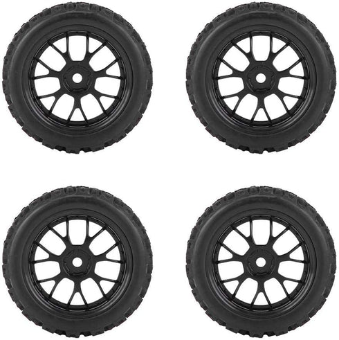 4PCS Replacement Tires for RC 1:10 Car, Racing Off Road Vehicle Rubber Tyre Wheel Rim