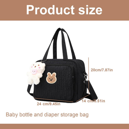 Rwigeboo Diaper Bag, Large Capacity Diaper Tote Bag with Multi-Pocket, Handheld/Crossbody, Zipper Baby for Travel