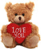 Plushland Stuffed Mocha Heart Bear – Love You - 6 Inch Plush Bear Toy for Kids & Adults, Brown, Embroidered Heart Pillow